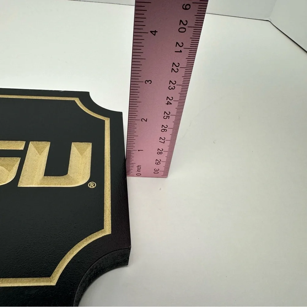 LSU Black and Gold Wood Carved Plaque New Collectors Home Decor